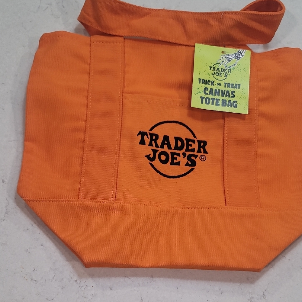 Trader Joe's Orange Canvas Tote Bag